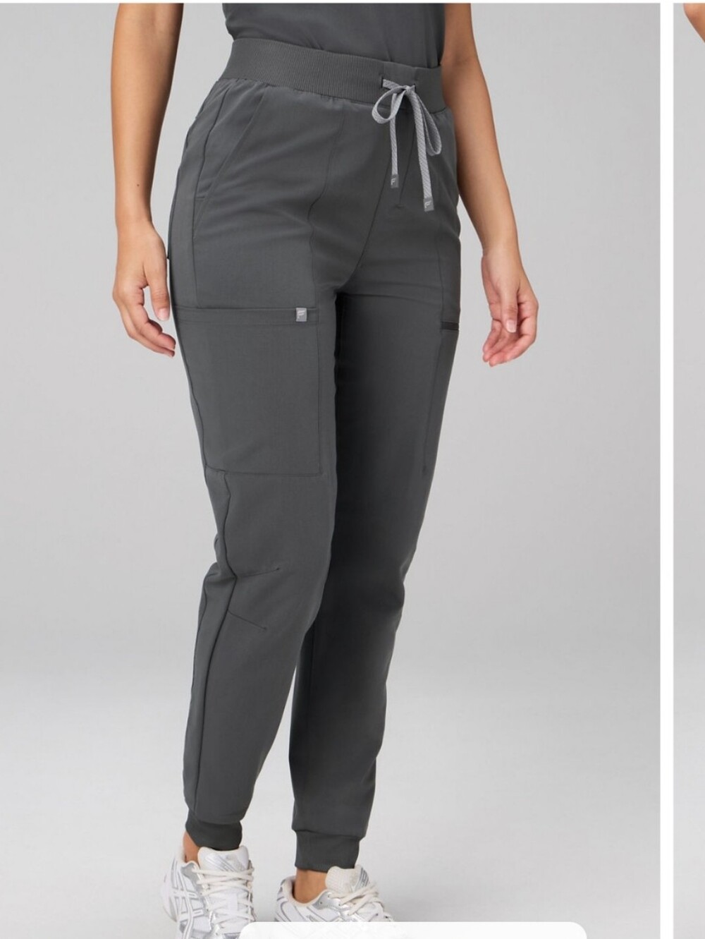 Fabletics High-Rise On-Call Jogger Scrub Pants Large Tall Gray Grey